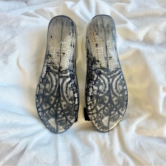 79%OFF❣️Melissa & Jason Wu Ultragirl Black Lace Jelly Flats, 6 - Picture 5 of 7